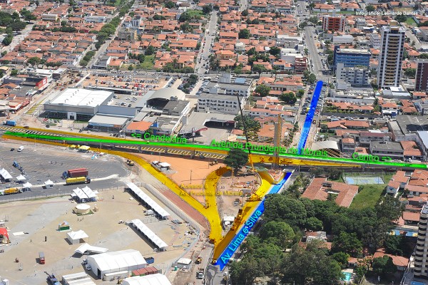 Gráfico mostra como irão ficar as vias de acesso após a inauguração do complexo viário. (Foto: Alberto Leandro)